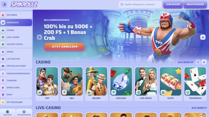 SpinRollz Homepage